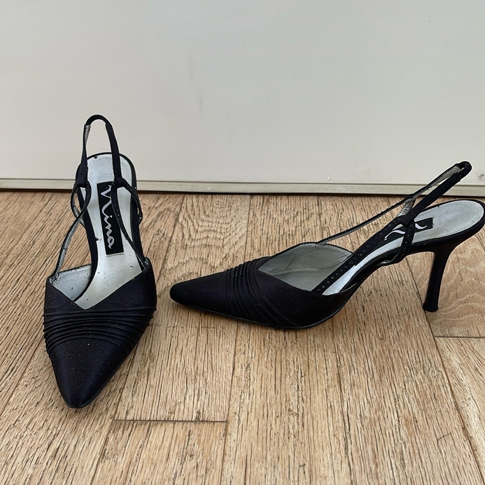 Nina Evening Shoe with rhinestones on straps (7M)